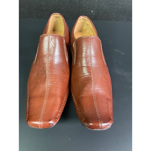 Miko Lottti Men's Brown Square tip Leather shoes Size 7.5 New! SKU 1870 - Picture 1 of 5